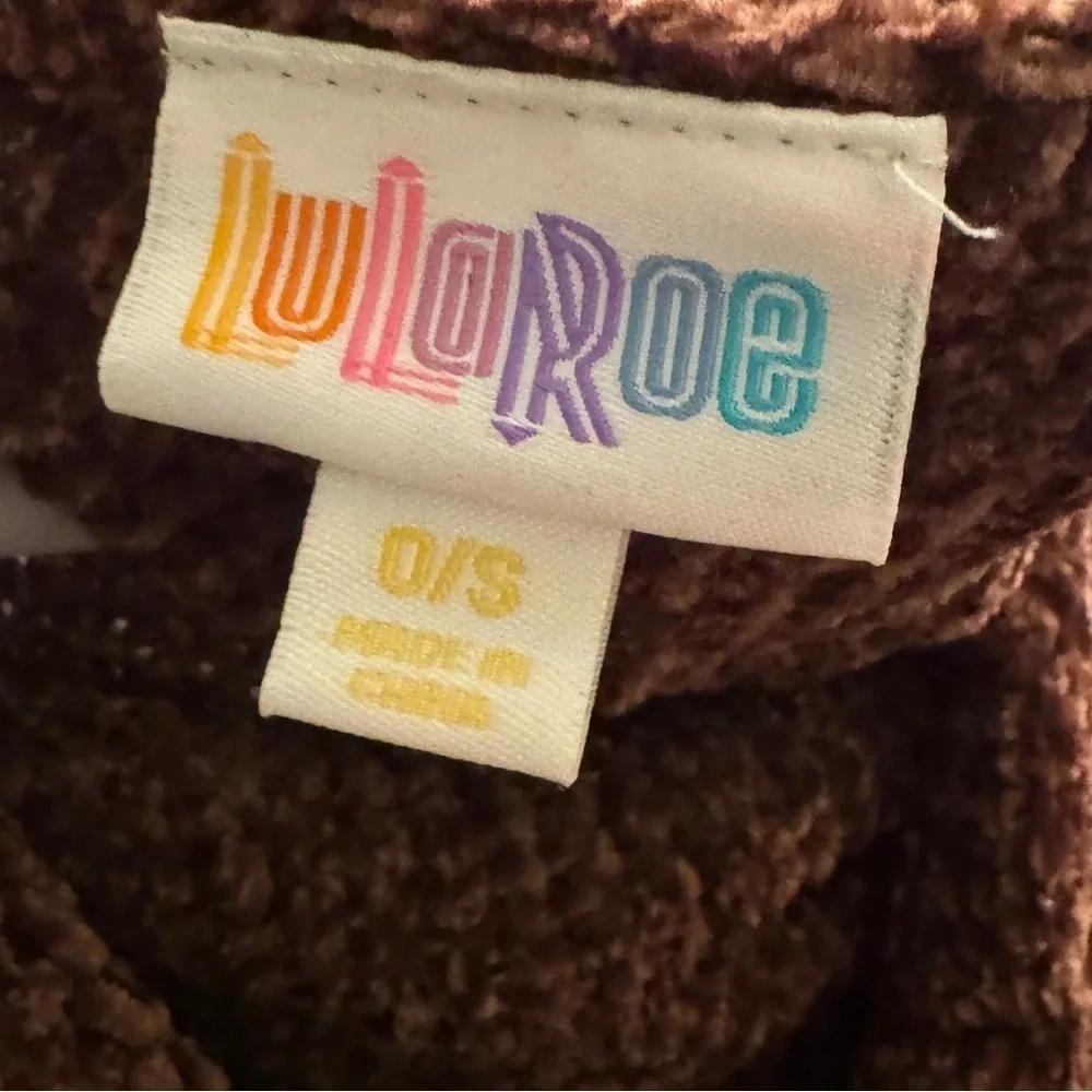 LULAROE Mimi Poncho Chocolate Brown Knit Sweater Wrap Chenille One Size - Picture 5 of 7